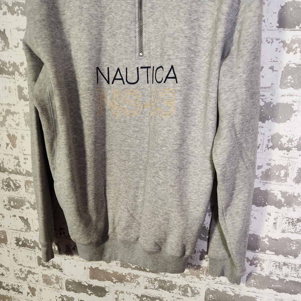 Nautica Mens Grey 1/4 Zip Sweatshirt Pullover Spell Out Logo NS 83 Size XXL - Picture 4 of 16